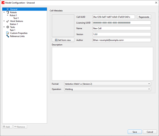 model menu