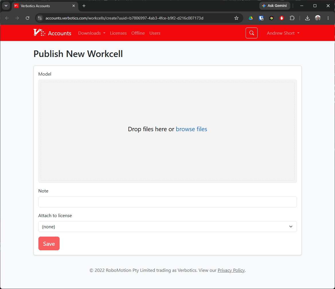 publish workcell