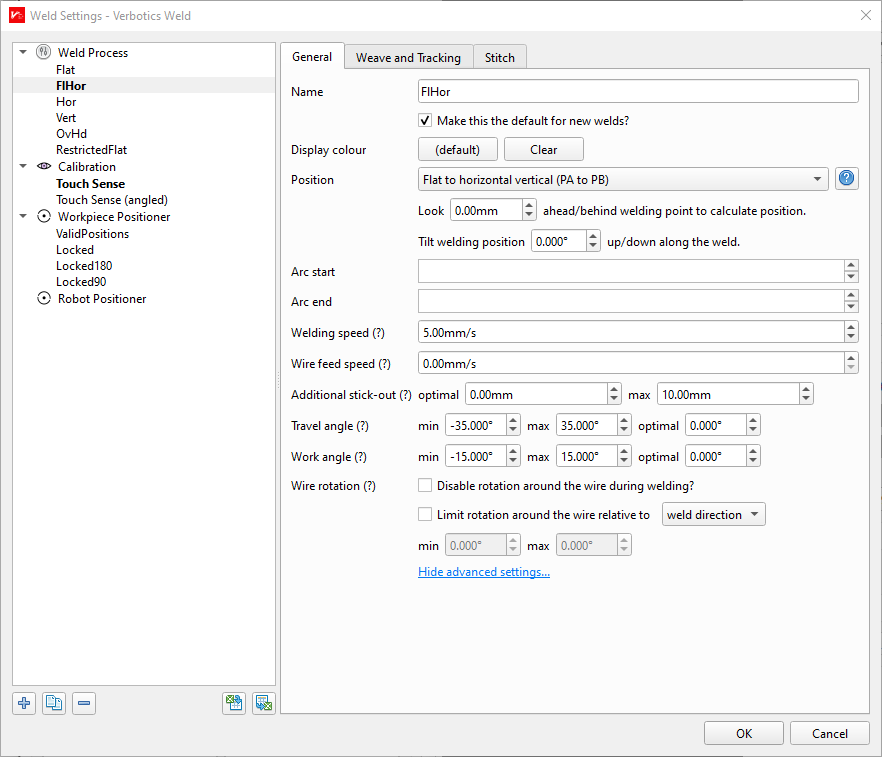 Process Settings